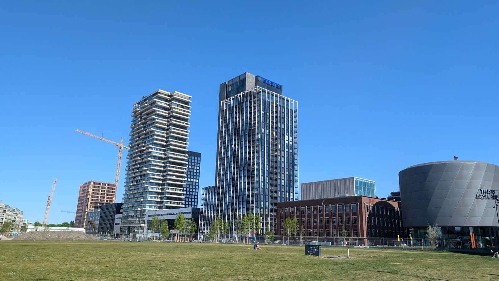 Residential towers and commercial buildings in a newly developed urban area